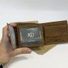 Pánská tmavě hnědá kožená peněženka HUNTER Leather s monogramem (ražba)  + Akce - zlatá mince Pro štěstí ZDARMA