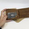 Pánská tmavě hnědá kožená peněženka HUNTER Leather s monogramem (ražba)  + Akce - zlatá mince Pro štěstí ZDARMA