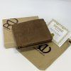 Pánská tmavě hnědá kožená peněženka HUNTER Leather s monogramem (ražba)  + Akce - zlatá mince Pro štěstí ZDARMA