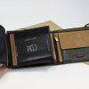 Černá hnědá COMBO kožená peněženka BEORIGINAL Leather RFID s monogramem (ražba)  + Akce - zlatá mince Pro štěstí ZDARMA