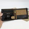 Černá hnědá COMBO kožená peněženka BEORIGINAL Leather RFID s monogramem (ražba)  + Akce - zlatá mince Pro štěstí ZDARMA