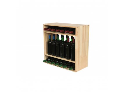 regal na wino drewniany modulowy skrzynkowy 60x30x30 cm naturalny (48)