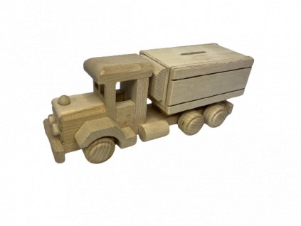 Dřevěné nákladní auto s pokladničkou