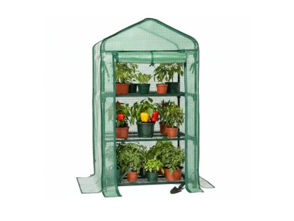 Zahradní skleník se třemi policemi