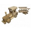 Dřevěný traktor s vlečkou
