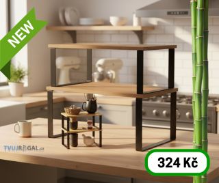 Bambusový kuchyňský stojan je praktické a elegantní řešení pro přehledné uskladnění koření a drobností....