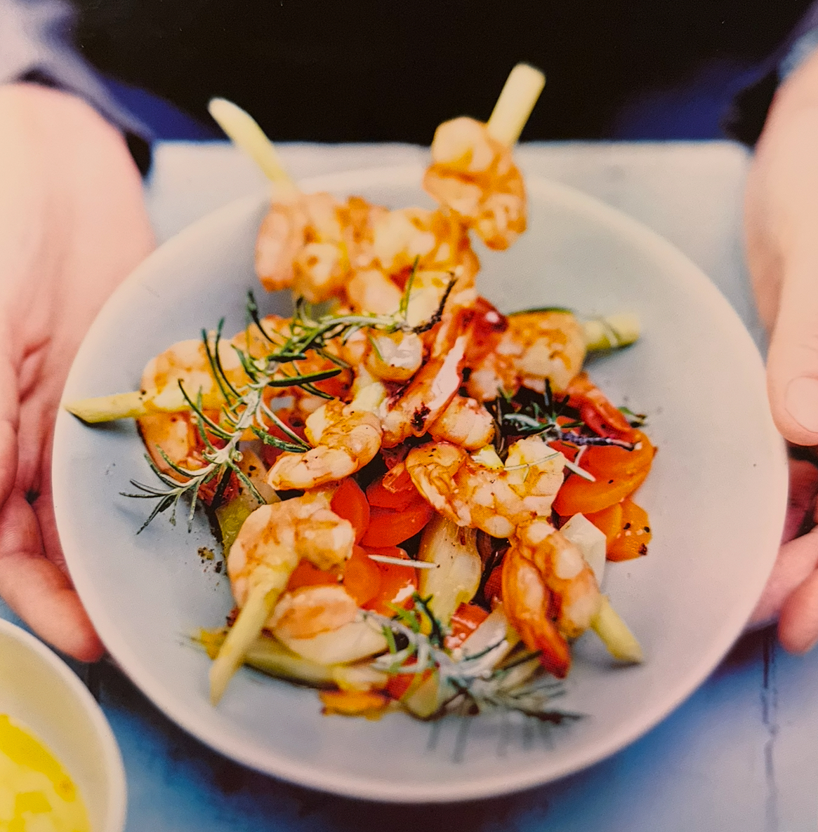 Marinované krevety s mrkví a fenyklem