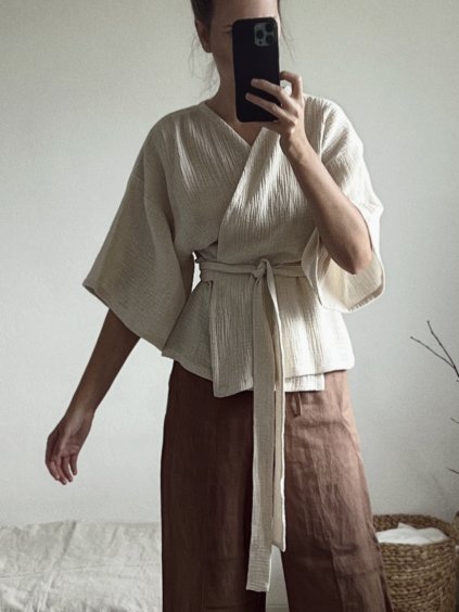 Kimono top krémový