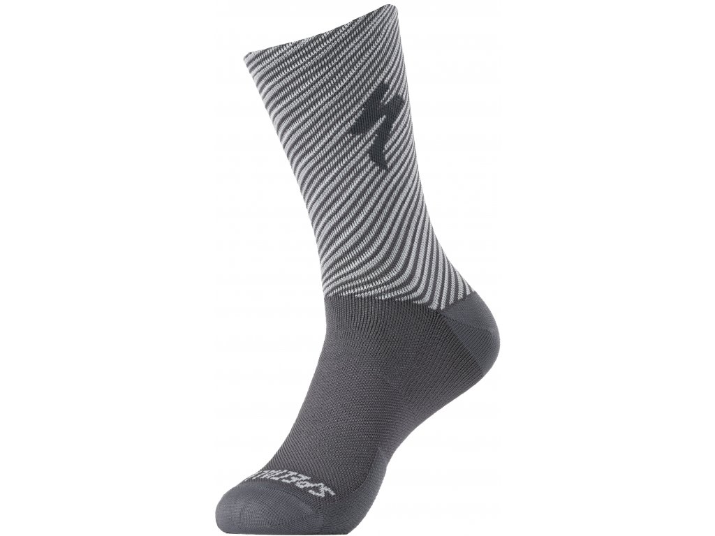 Specialized Soft Air Road Tall Sock - Slate/Dove Grey Stripe