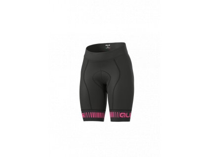 Letní cyklistické kalhoty ALÉ dámské GRAPHICS PRR STRADA Black - Fluo Pink