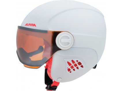 Dětská lyžařská helma Alpina Carat LE Visor HM - white