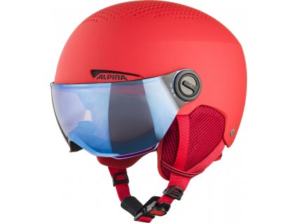 Dětská lyžařská helma Alpina Zupo Visor - red matt