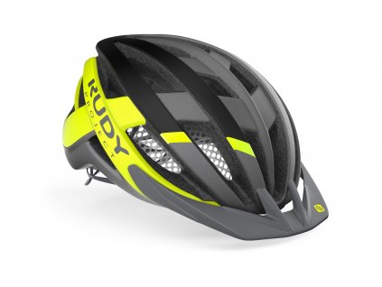Cyklistická helma VENGER CROSS - Titanium/Yellow Fluo (Matte)