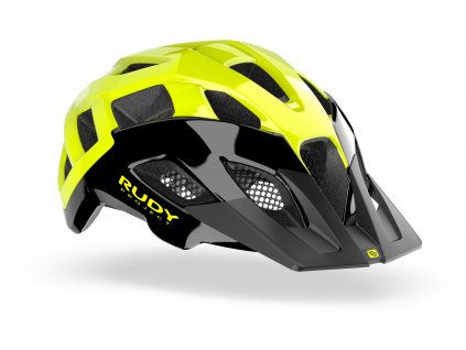Cyklistická helma CROSSWAY - Black/Yellow Fluo (Shiny)