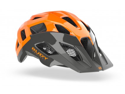 Cyklistická helma CROSSWAY - Lead/Orange Fluo (Shiny)