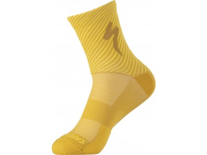 Specialized Soft Air Road Mid Sock - Brassy Yellow/Golden Yellow Stripe
