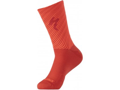 Specialized Soft Air Road Tall Sock - Flo Red/Rocket Red Stripe