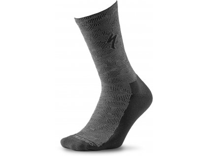 Specialized Primaloft Lightweight Tall Socks - Black / Charcoal Terrain