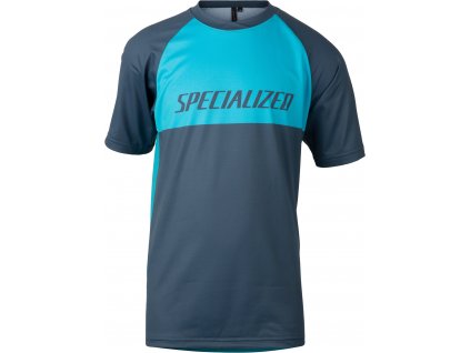 Specialized Kids' Enduro Grom Jersey - Aqua/Cast Blue Block