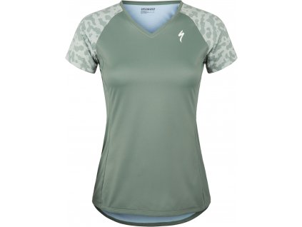 Specialized Andorra Air Short Sleeve Jersey - Sage Green/White Mountains Terrain