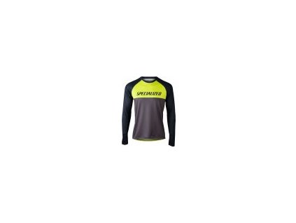 Specialized Demo Pro Long Sleeve Jersey - Hyper Green/Charcoal Block