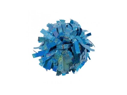 6 poms holographic light blue