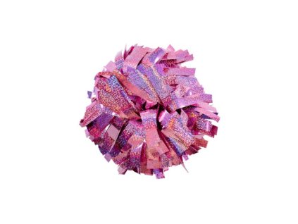 6 poms holographic light pink