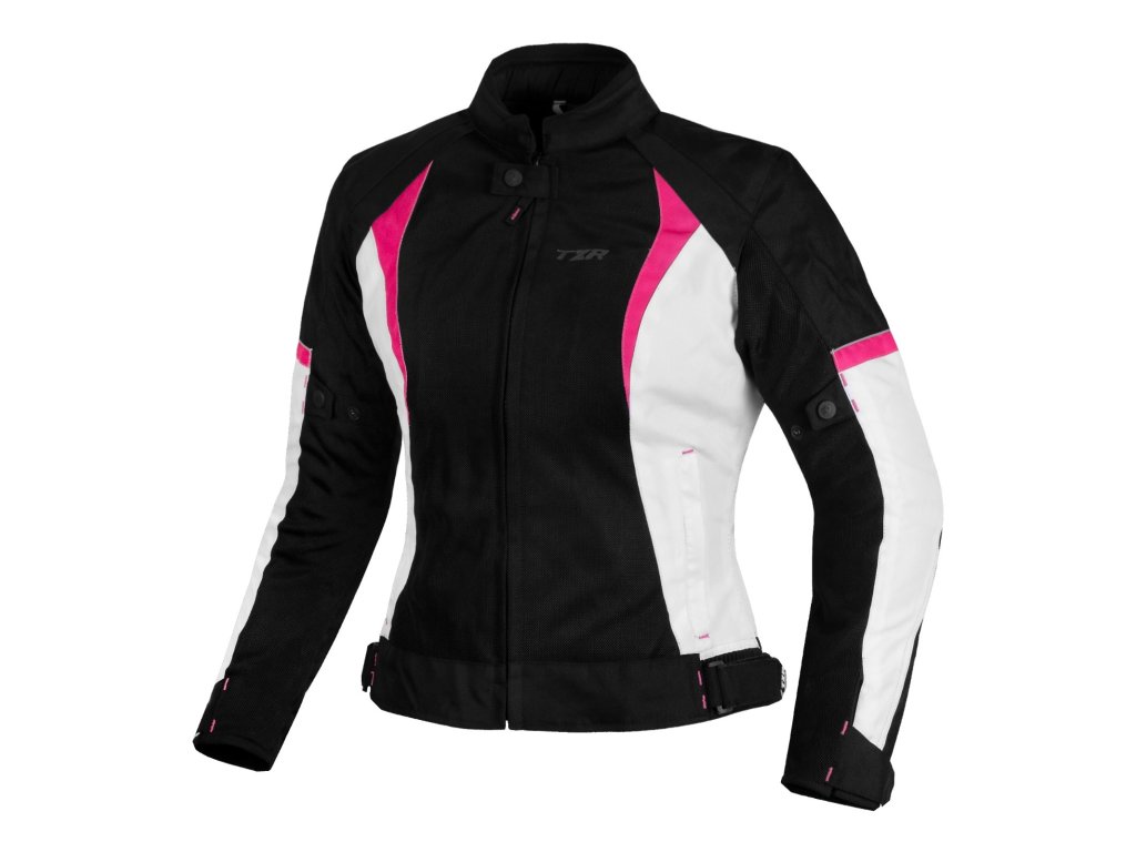 Dámská bunda na motorku TXR Kiara černo-bílo-růžová