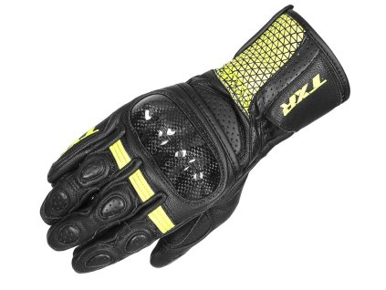 Rukavice na motorku TXR Spartan černo-fluo žluté