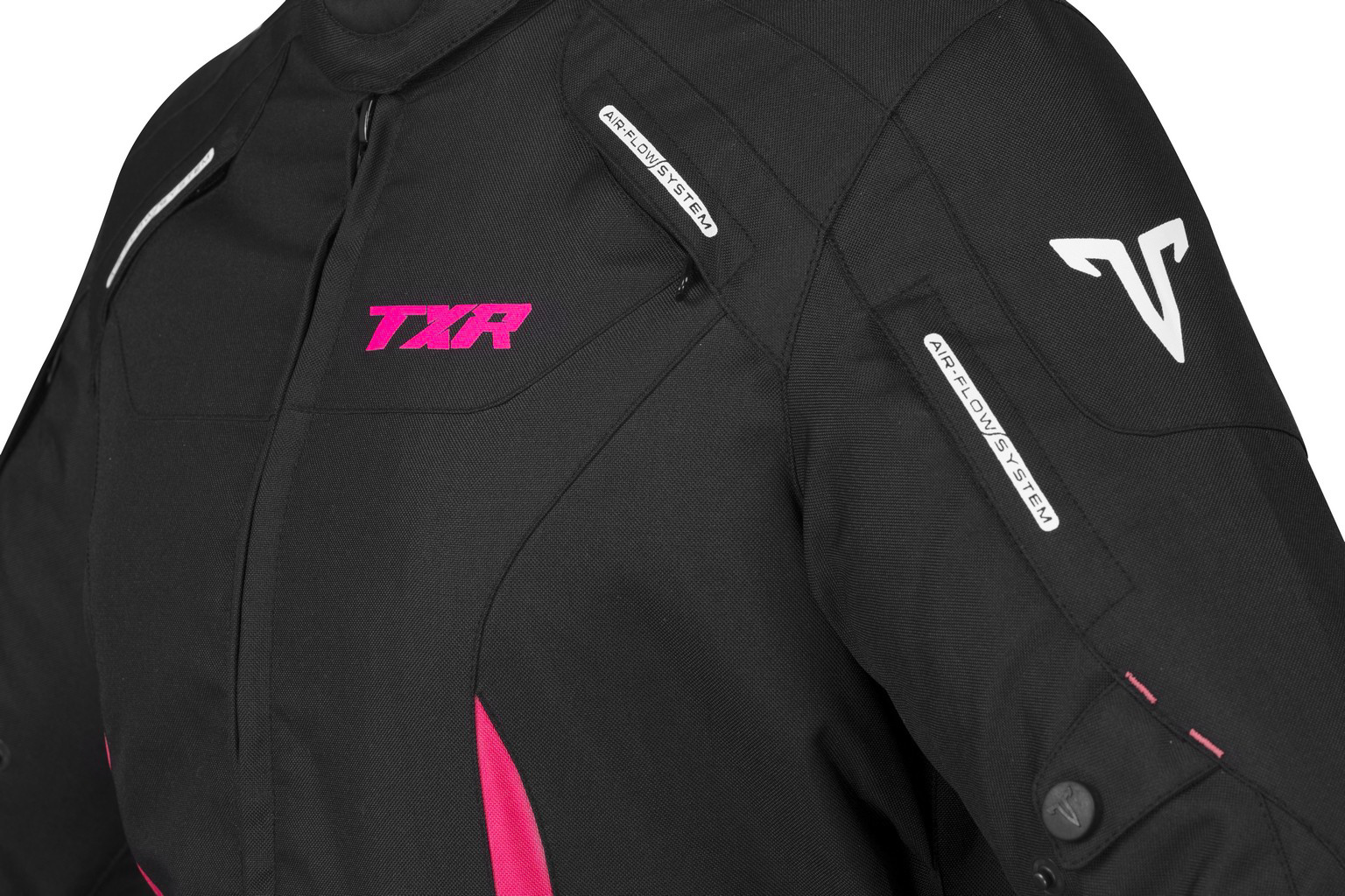 TXR Dámská bunda na motorku Elisa černo-růžová L