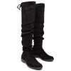 Caprice Černé vysoké natahovací kozačky nad kolena