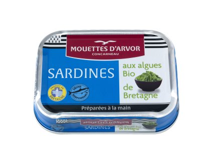 Sardinky s bio bretaňskými mořskými řasami (115g)