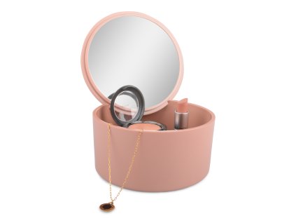 Make-up zrkadlo s boxom ružové