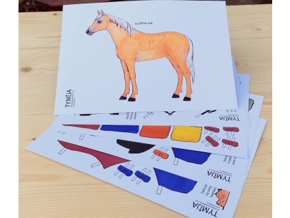 Oblékací koník z papíru Palomino