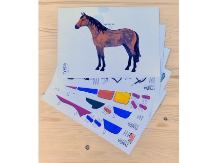 Oblékací koník z papíru Hnědák