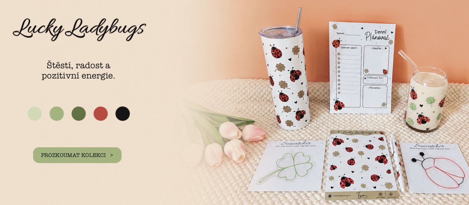 Banner Lucky Ladybugs
