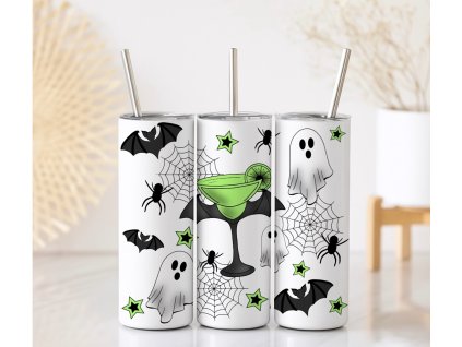 Termo kelímek Halloween Drinks s motivem zeleného lektvaru, pavučin, pavouků, duchů a netopýrů, objem 590 ml