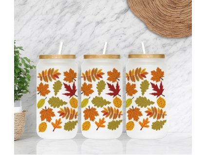 Sklenička Autumn Leaves s motivem podzimních listů