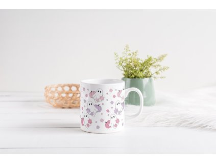 Hrnek Halloween Flowers s motivem duchů a květin, objem 330 ml