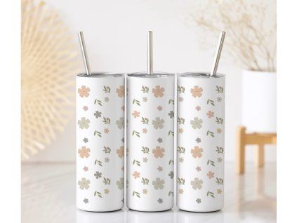 Termo kelímek s pastelovými kvítky, objem 590ml