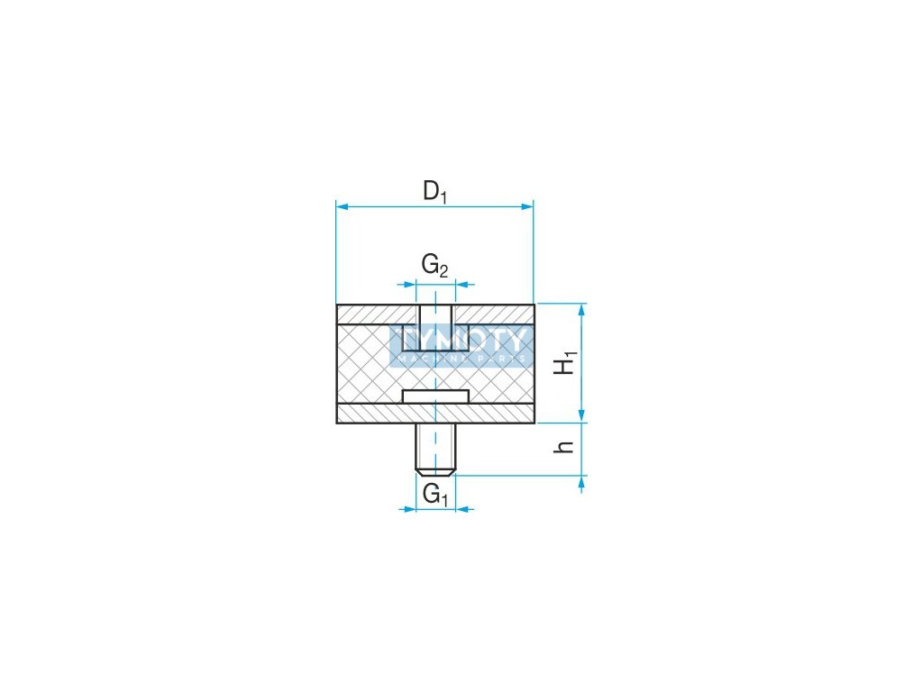 Silent block type 2 - 10x10 M4x12