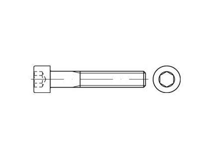 Screw cylindrical head - hex DIN 912 M6x6 stainless steel A2