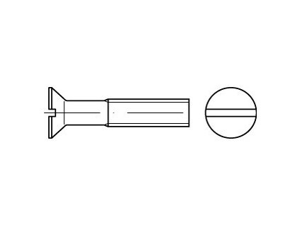 Countersunk screw with groove DIN 963 M1.6x4 stainless steel A2