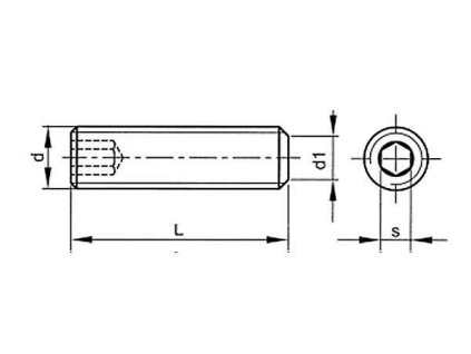 Flache Stellschraube - Sechskant DIN 913 M4x25 verzinkt