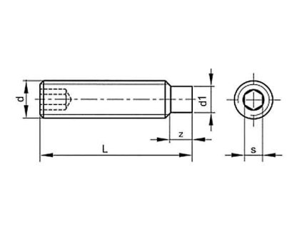 Set screw with socket head DIN 915 M24x60
