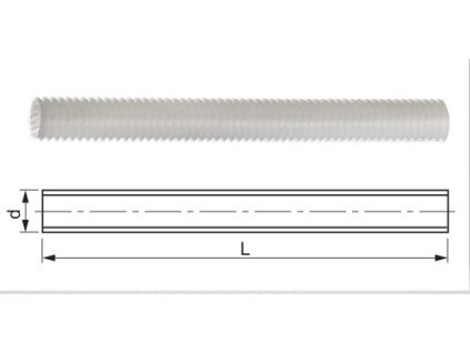 Threaded rod DIN 976 M5x1000 plastic PA