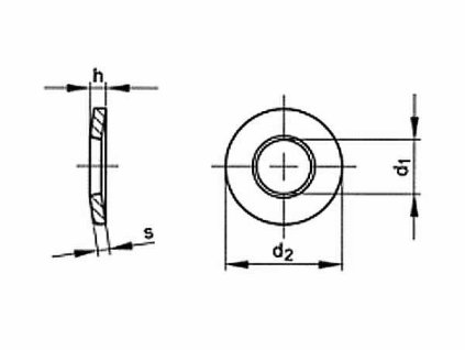 Saiba flexibila conica DIN 6796 M6 / 6.4 otel inoxidabil A2