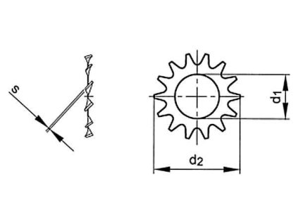 Alátét külső fogakkal DIN 6797A M10 / 10.5