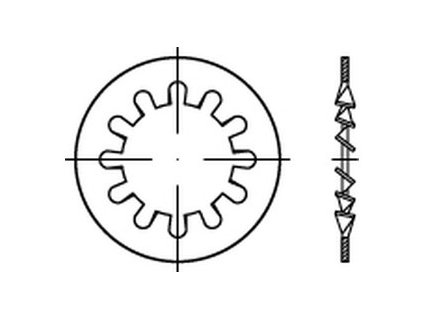 Belső fogazatú alátét DIN 6797I M5 / 5,3 cink