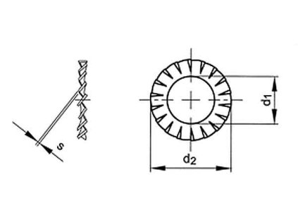 Șaibă ventilator extern DIN 6798A M6 / 6.4 oțel inoxidabil A2